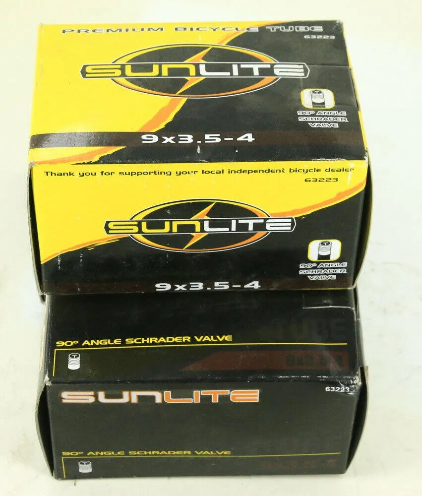3 QTY Sunlite 9" x 3.5/4.0" Lawn Mower Bike Inner Tubes 90 Schrader Valve NEW