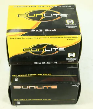 3 QTY Sunlite 9" x 3.5/4.0" Lawn Mower Bike Inner Tubes 90 Schrader Valve NEW