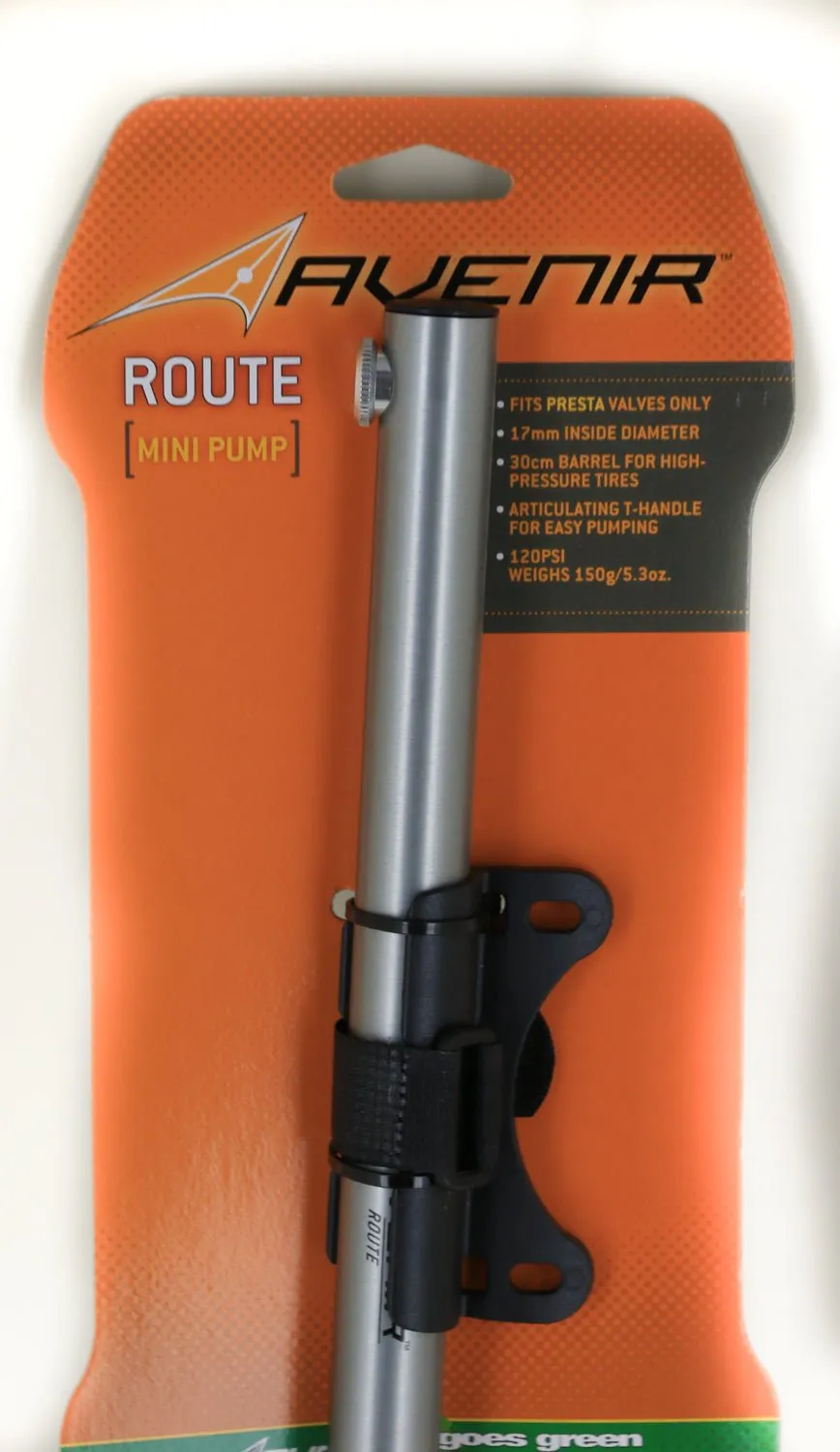 Avenir Route Mini Bicycle Bike Frame Pump Presta Valve 120psi 3.5oz New