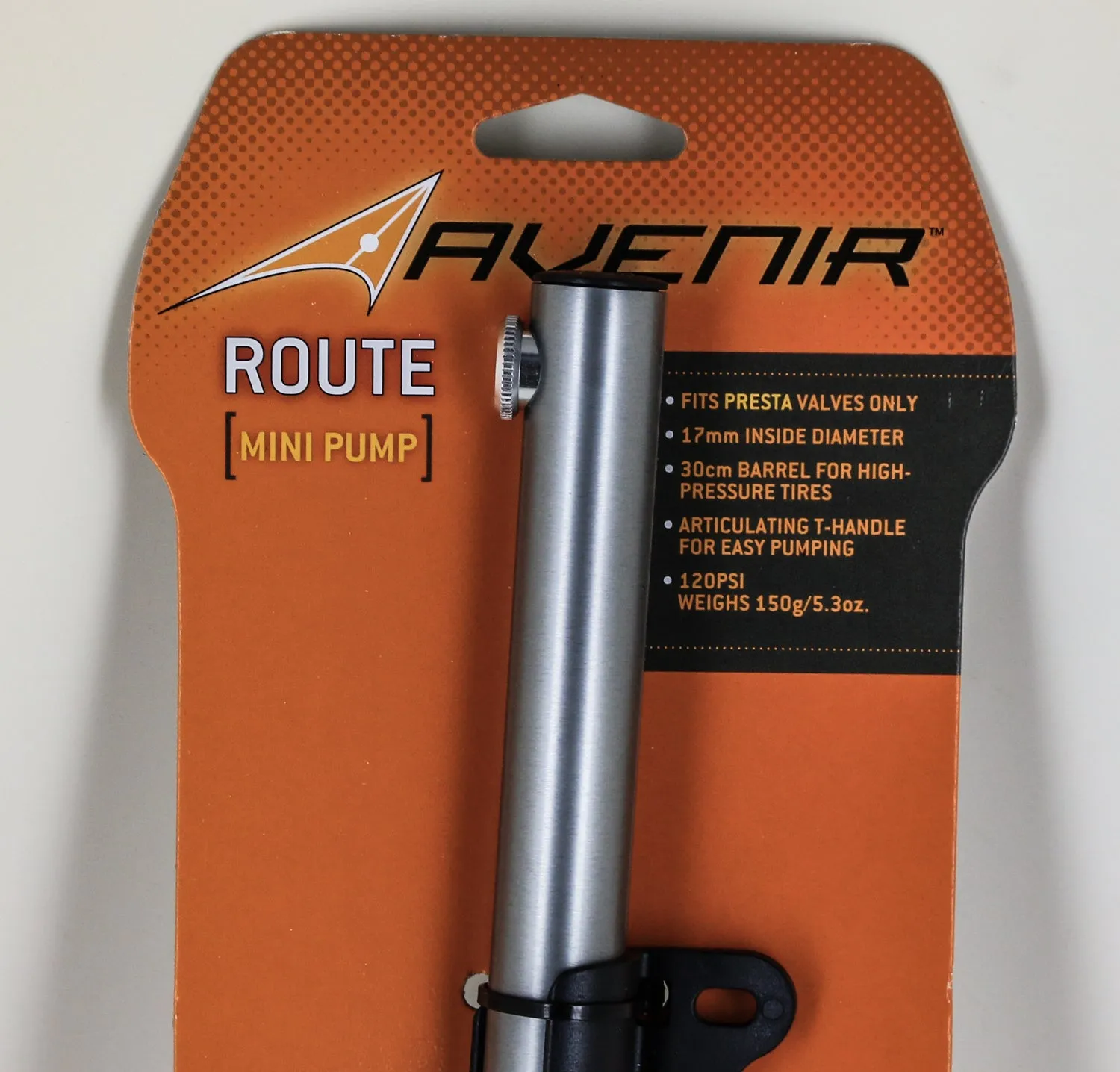 Avenir Route Mini Bicycle Bike Frame Pump Presta Valve 120psi 3.5oz New