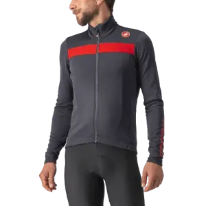 Castelli Puro 3 Mens Cycling Jersey (Dark Gray/Red Reflex)