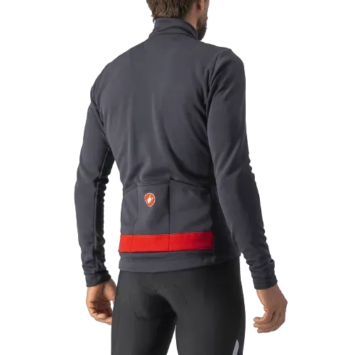 Castelli Puro 3 Mens Cycling Jersey (Dark Gray/Red Reflex)