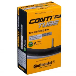 Continental Tour Slim 28" 700x28-37c 40mm Schrader Road Tube (Black)