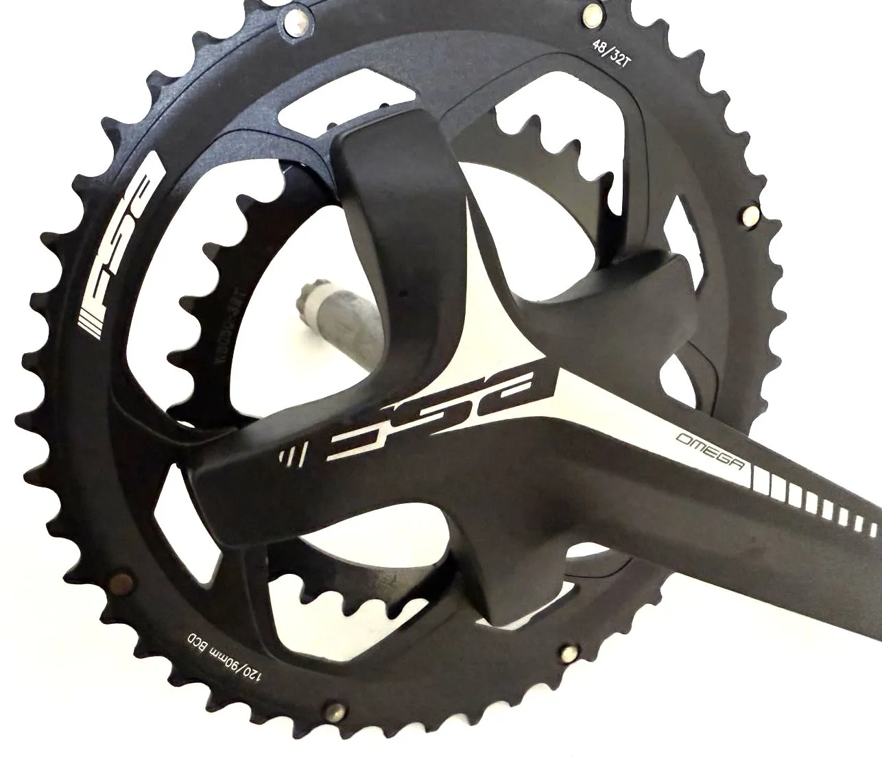 Crankset Omega ADVENTURE Alloy Double Bike Crankset 48/32 172.5mm Black MegaExo