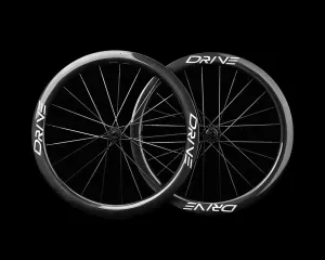 Elite Wheels Drive 50D Carbon Tubeless Ready Disc Brake Wheels - Shimano/SRAM (Gloss Marbel Black)