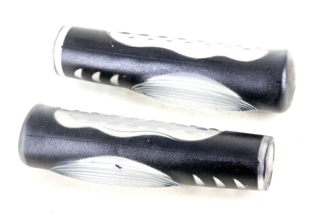 Handlebar Grips Bar Mountain Cross Bike Bicycle Black and Clear 120mm NEW