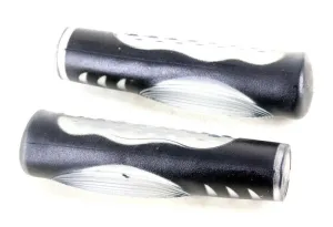 Handlebar Grips Bar Mountain Cross Bike Bicycle Black and Clear 120mm NEW