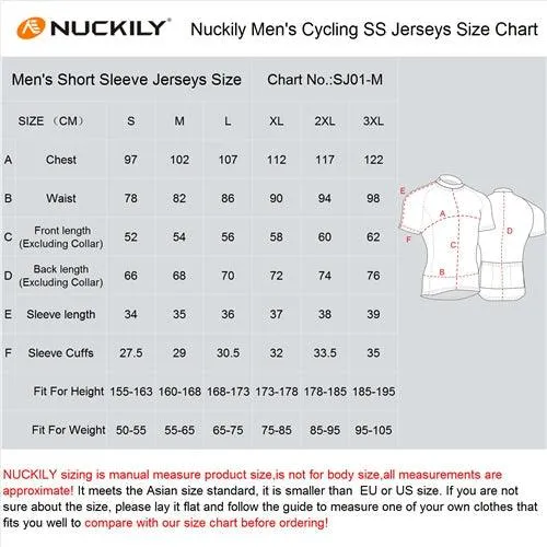 Nuckily MA033 Men's Cycling Jersey (Black)