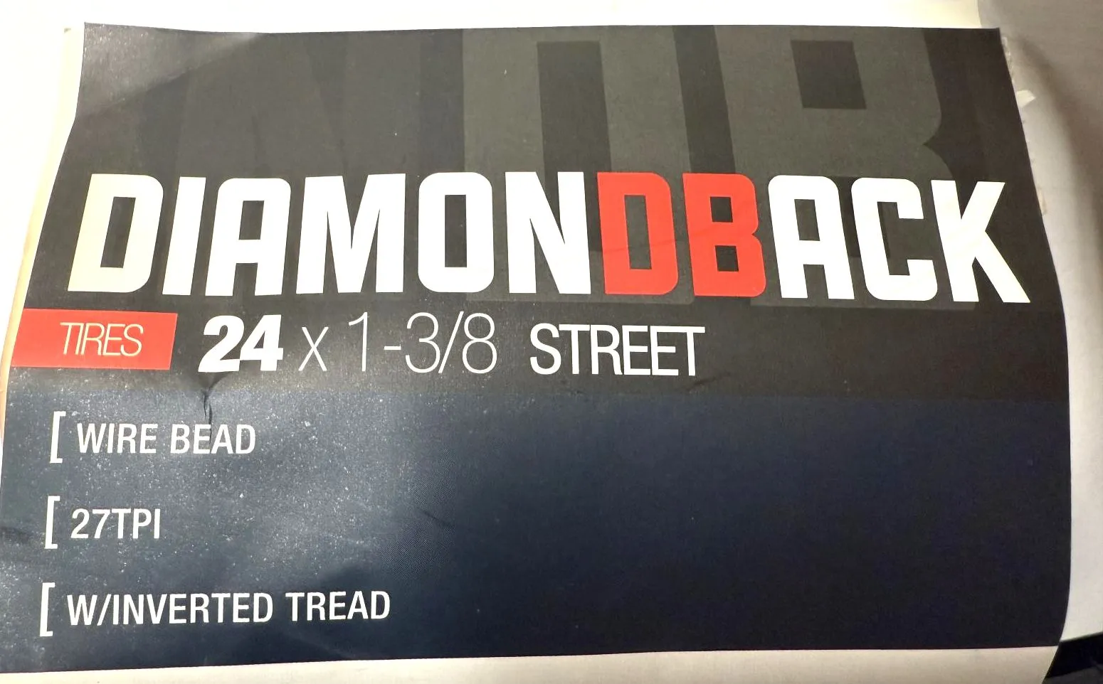 Pair (Lot of 2) Diamondback Bike Bicycle Wheelchair Wire Bead 24 x 1 3/8"  Tires