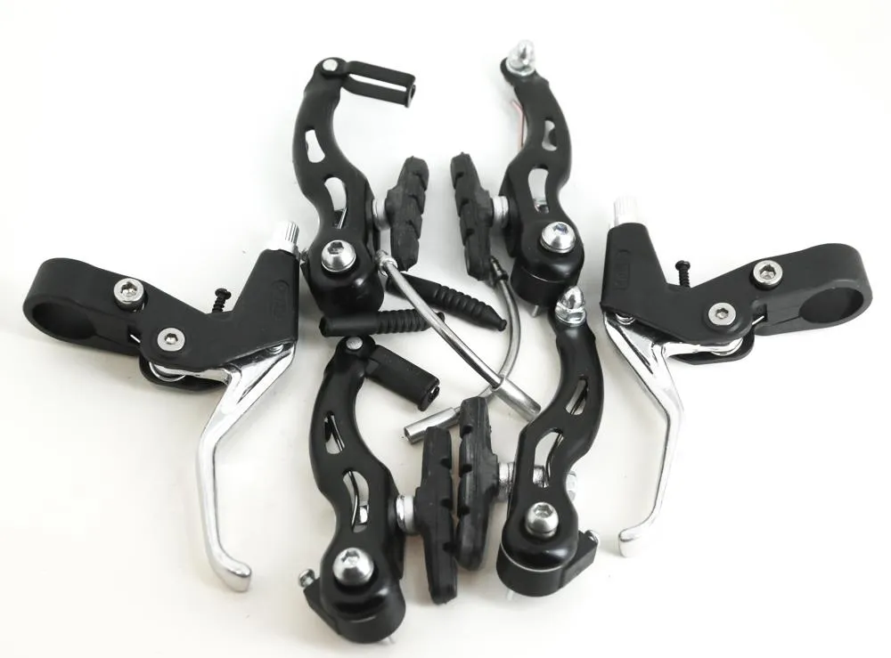 Power V Brake Linear Pull Brakeset   Levers Black MTB Hybrid Bike F   R NEW