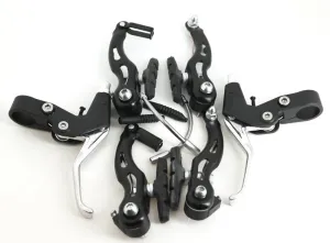Power V Brake Linear Pull Brakeset   Levers Black MTB Hybrid Bike F   R NEW