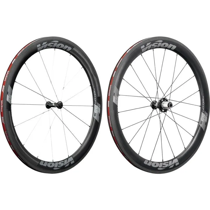 Vision Metron 55 SL Carbon Tubeless Ready Disc Brake Wheel - Shimano (Black/Red)