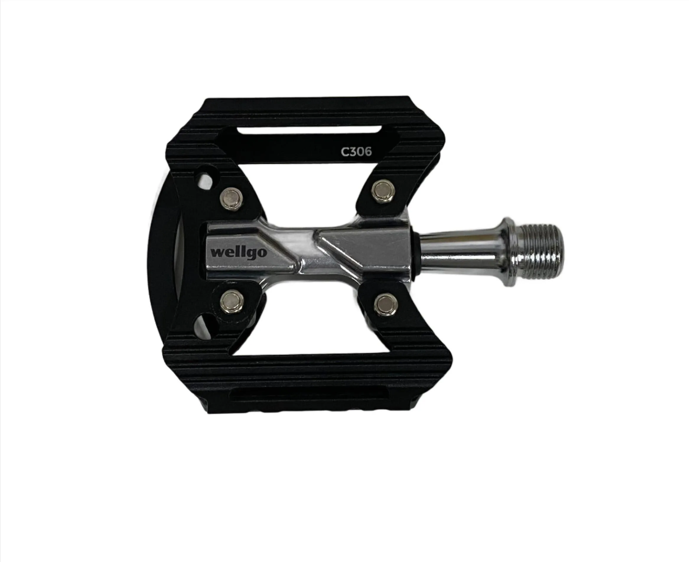 Wellgo C306 Flat Pedals (Black/Silver)